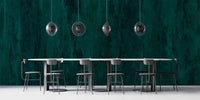 Urban green grunge wall design with worn texture details.