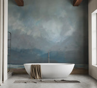 Beach-inspired mural with soothing watercolor design
