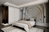Luxury architectural symmetry wallpaper with depth
