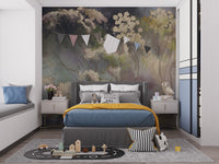 Wildflower sketch wallpaper adds charm
