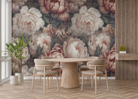 Beautiful blush peony wall mural for calming ambiance
