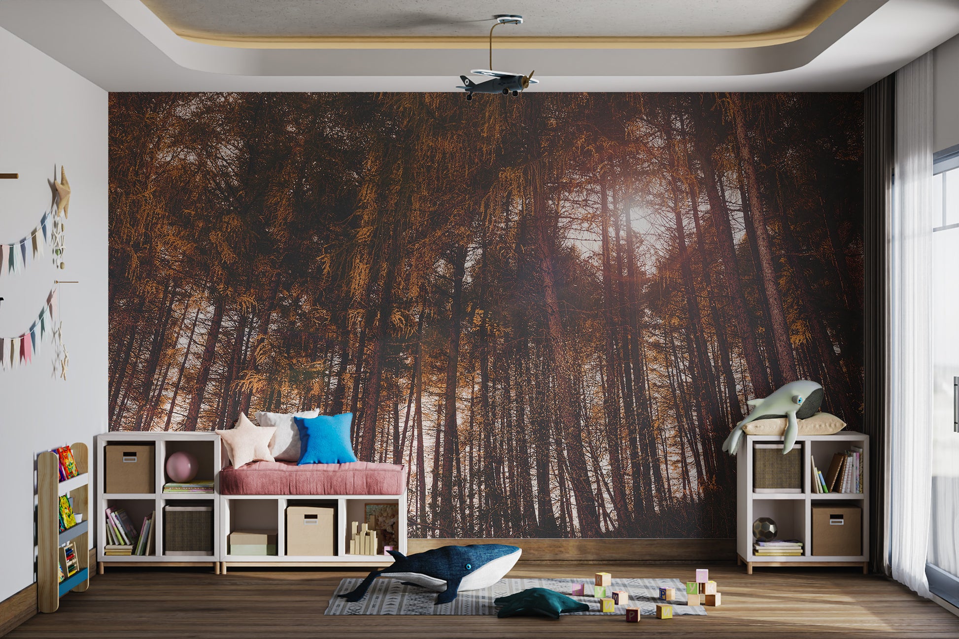 Scenic Tall Trees Wall Mural
