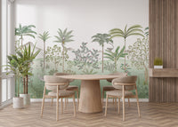 Luxurious green tropical chinoiserie wallpaper for homes
