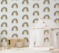 Seamless rainbow wallpaper with artistic flair
