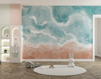 Boho beach wave wall mural for interiors
