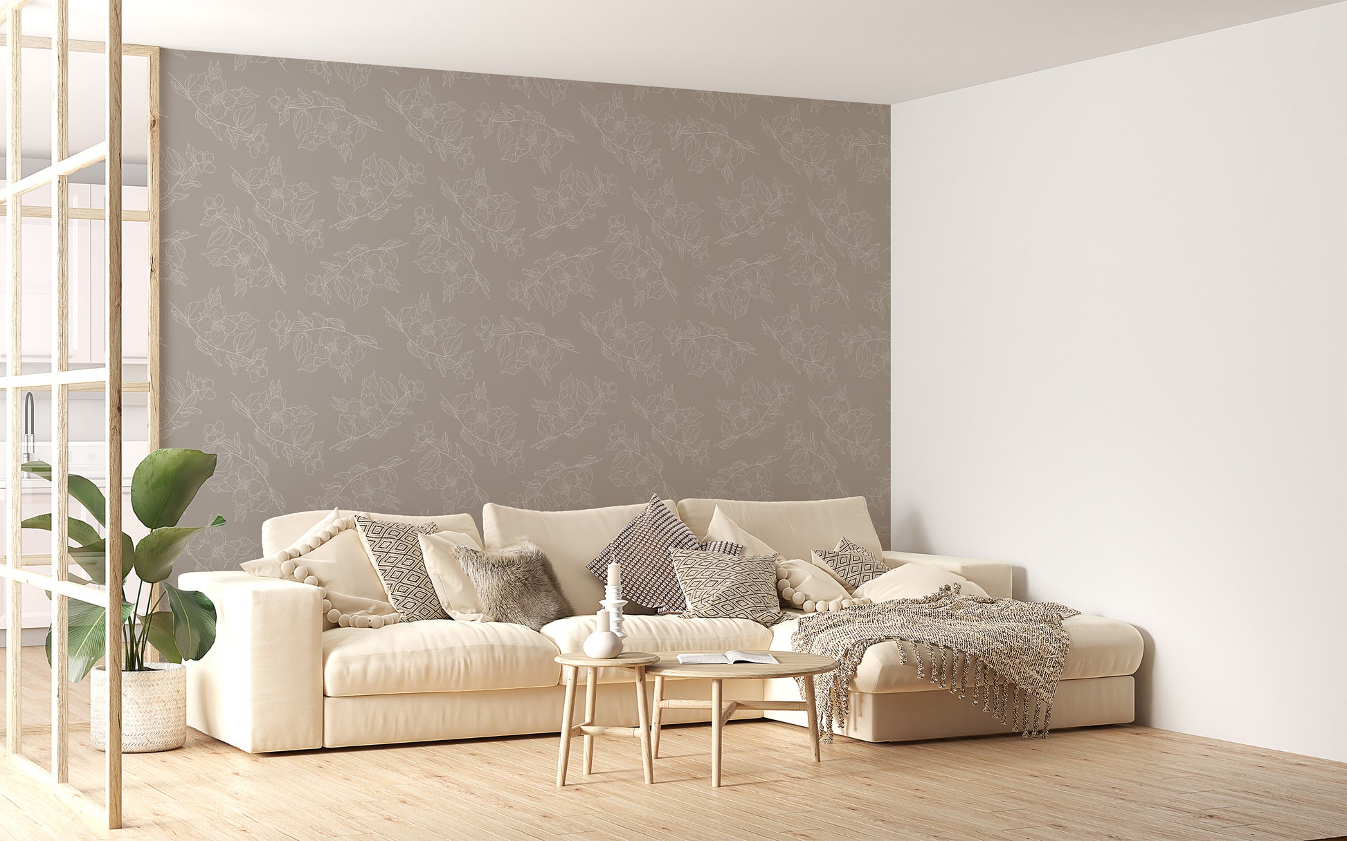 Blooming jasmine wallpaper for serene spaces
