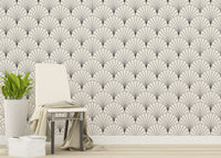 Vintage arc tiles in modern Deco wallpaper design.