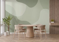 Modern green abstract mural for creative wall decor
