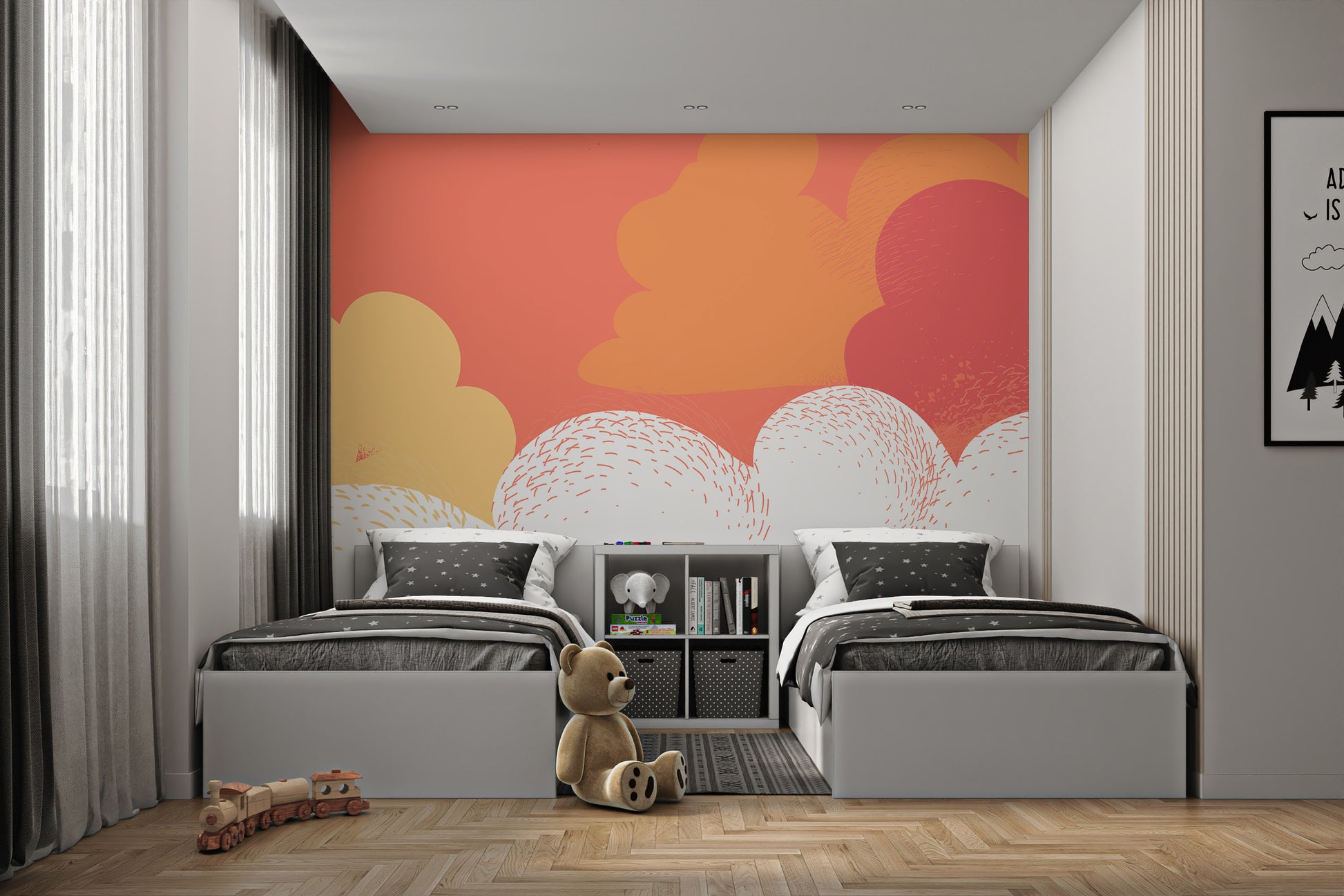 Abstract cloud wallpaper with warm orange hues