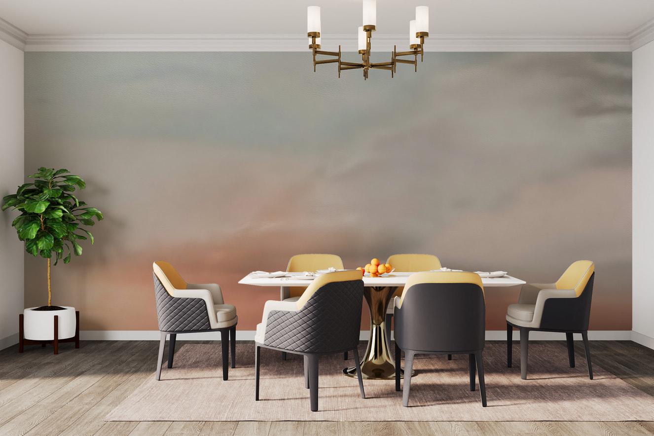 Colorful clouds kids wall mural with dreamy pastel tones