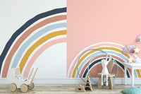 Modern striped mural for wall accents



