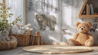 Winter Wildlife Wall Mural for nature-inspired decor