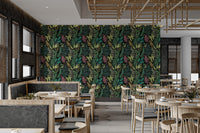 Vibrant botanical wallpaper with a tropical aesthetic