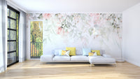 Pink Hanging Flower Wallpaper Mural for a calming feel