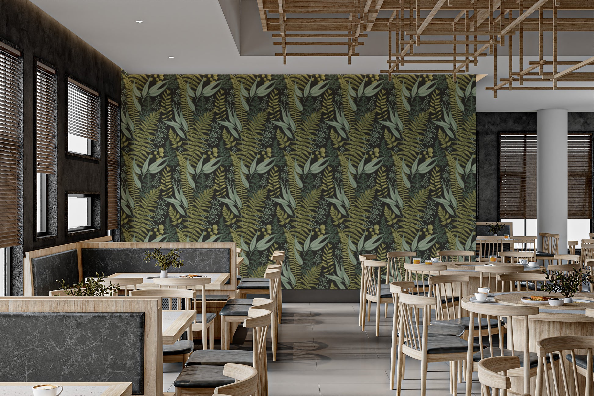 Enchanting wall mural with a panoramic garden scene