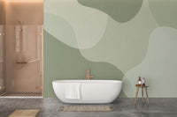 Minimalist green modern mural for refined wall designs