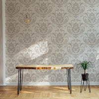 Retro damask wallpaper offering timeless elegance