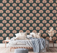 Vintage-inspired pink floral Victorian wallpaper