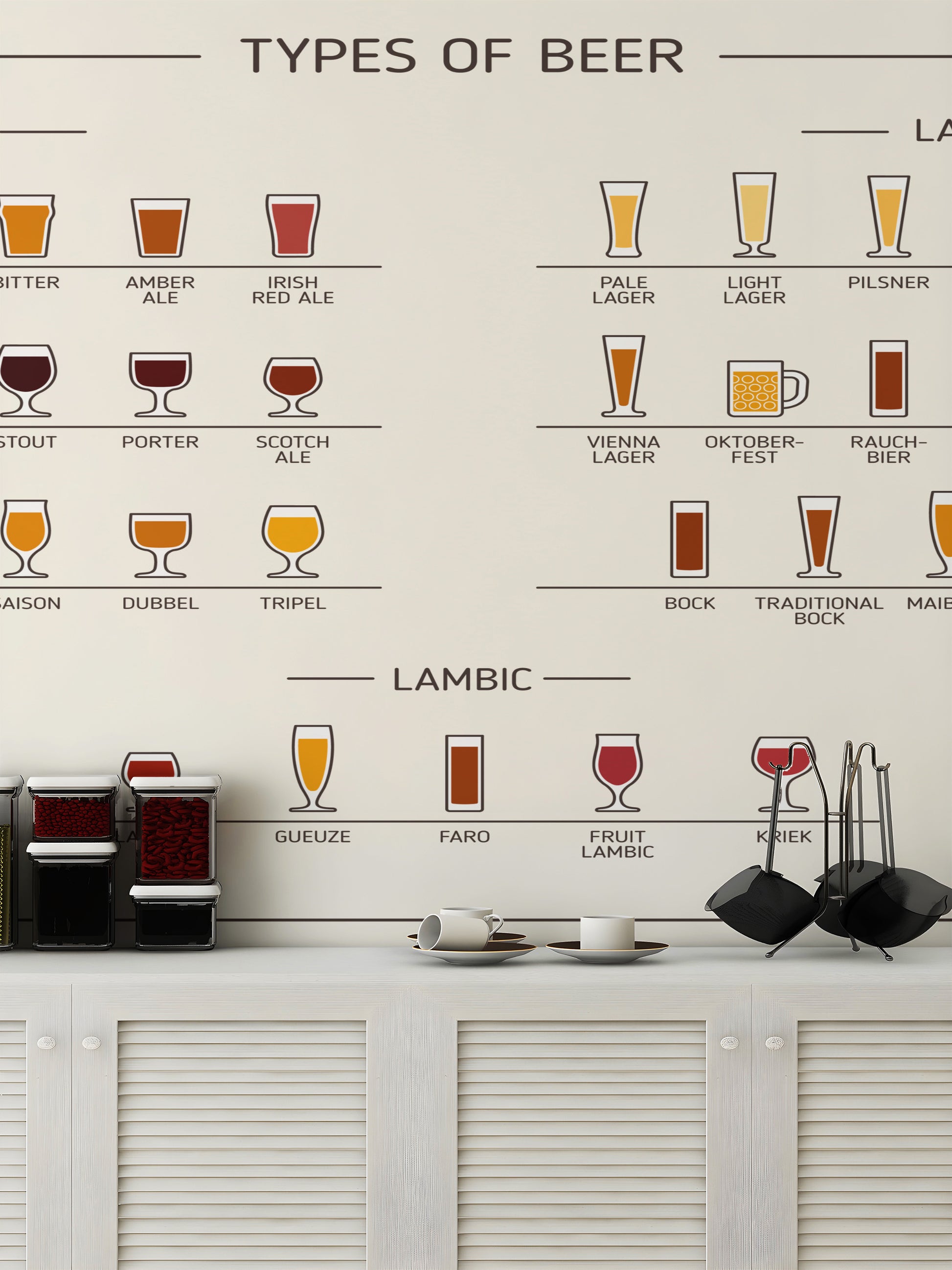 Unique wheat beer wallpaper mural design
