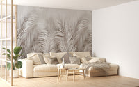 Lush botanical palm mural for interiors.
