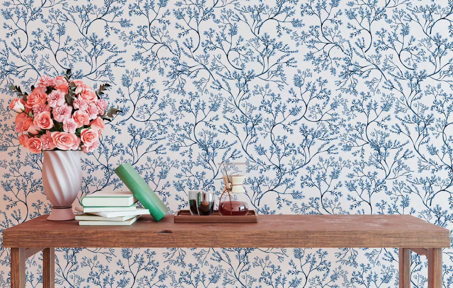 Chinoiserie Wild Flower Classic Nostalgic Botanical Wallpaper