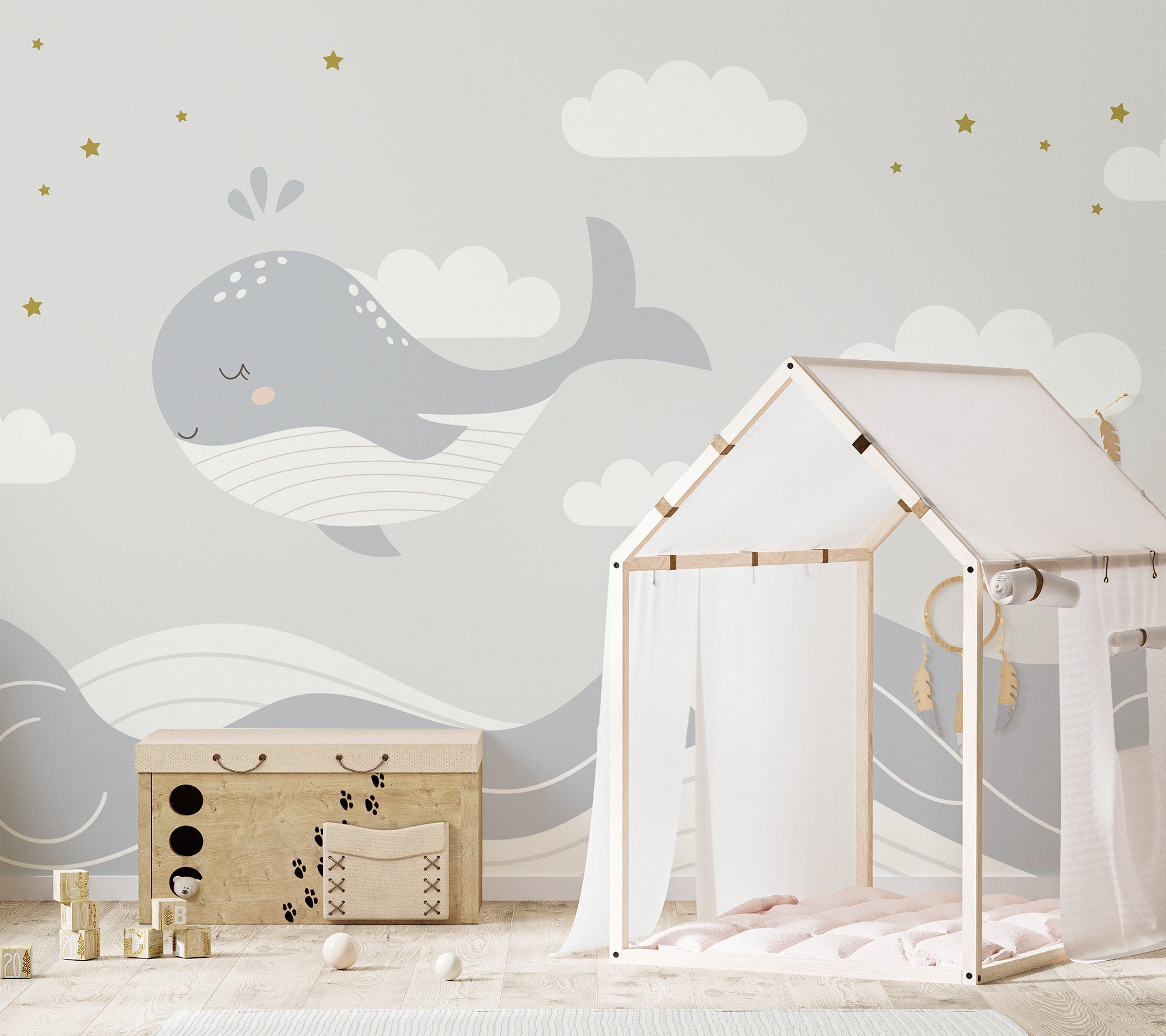 Whale-inspired mural adds charm to walls
