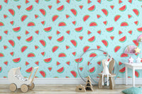 Cheerful watermelon fruit wallpaper look
