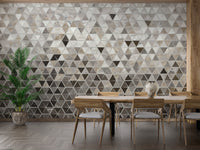 Gray terrazzo tile pattern wallpaper mural.
