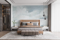 Tranquil watercolor sky design for a serene wall mural.
