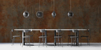 Brown rust metal wallpaper for an edgy room design
