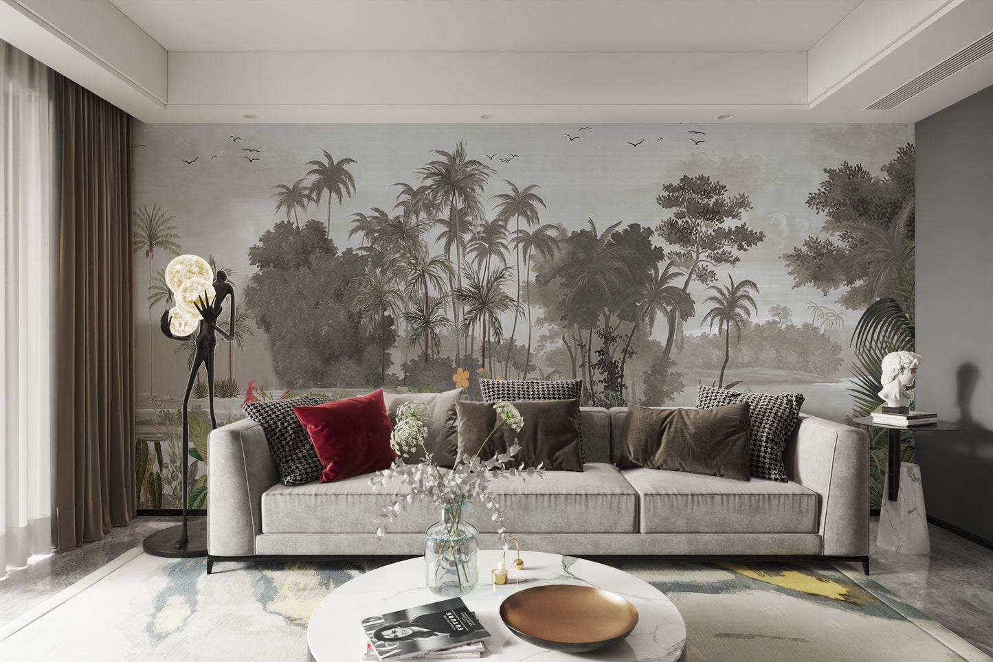 Lush Tropical Jungle Landscape Wallpaper