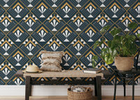 Decorative vintage Art Deco wallpaper patterns.