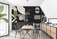 Abstract shapes mural for stylish office spaces
