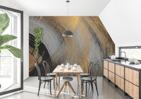 Stylish swirl mural for elegant interiors
