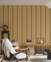 Sophisticated wallpaper with vertical wooden panel designs
