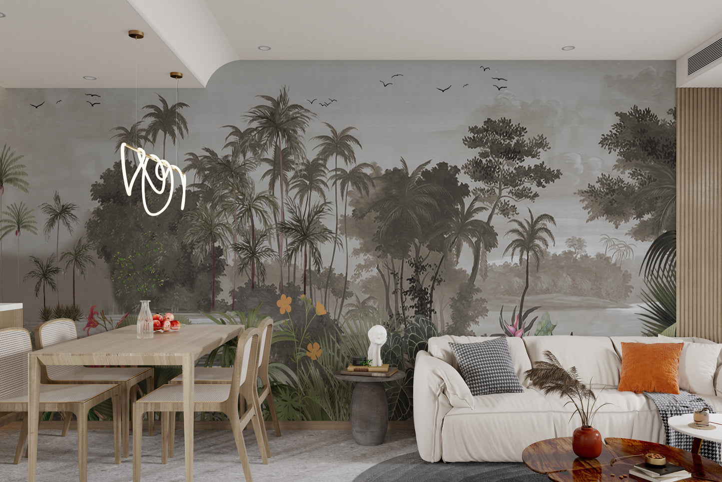 Lush Tropical Jungle Landscape Wallpaper