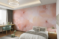 Vintage soft pink floral wallpaper
