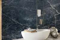 Midnight marble mural for refined decor

