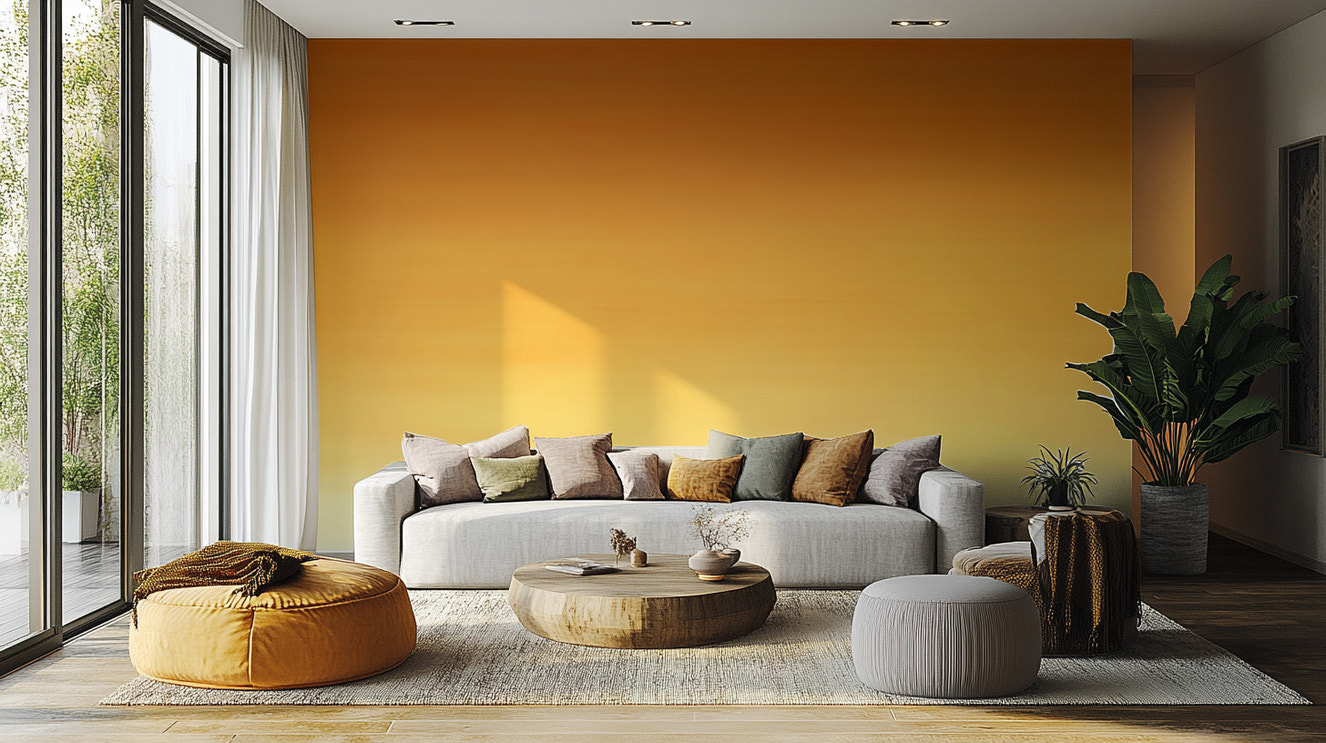 Honey ombre wallpaper mural with warm gradient tones