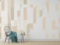 Apartment safe wallpaper mural with sepia patterns
