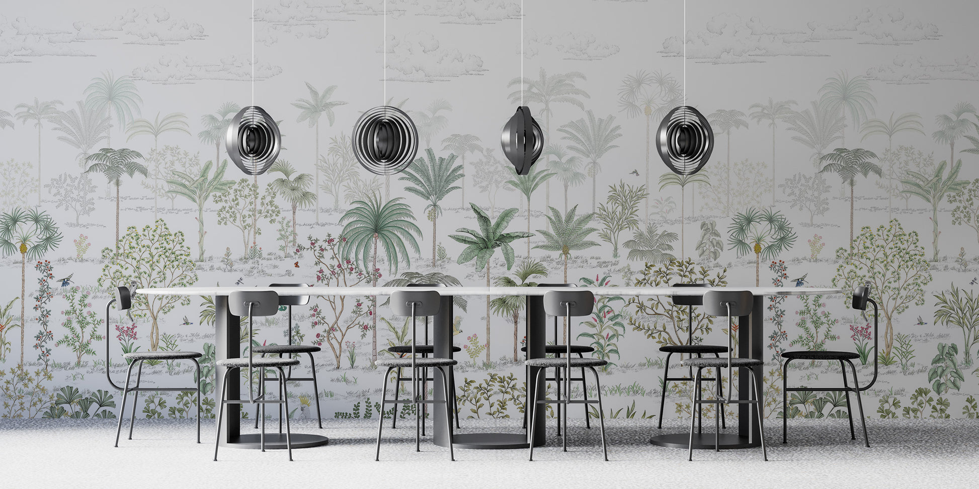 Exotic tropical jungle wallpaper for adventurous spaces
