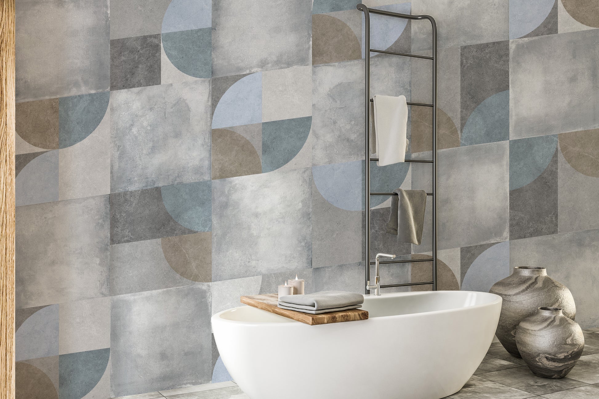 Stylish contemporary circles mural for walls
