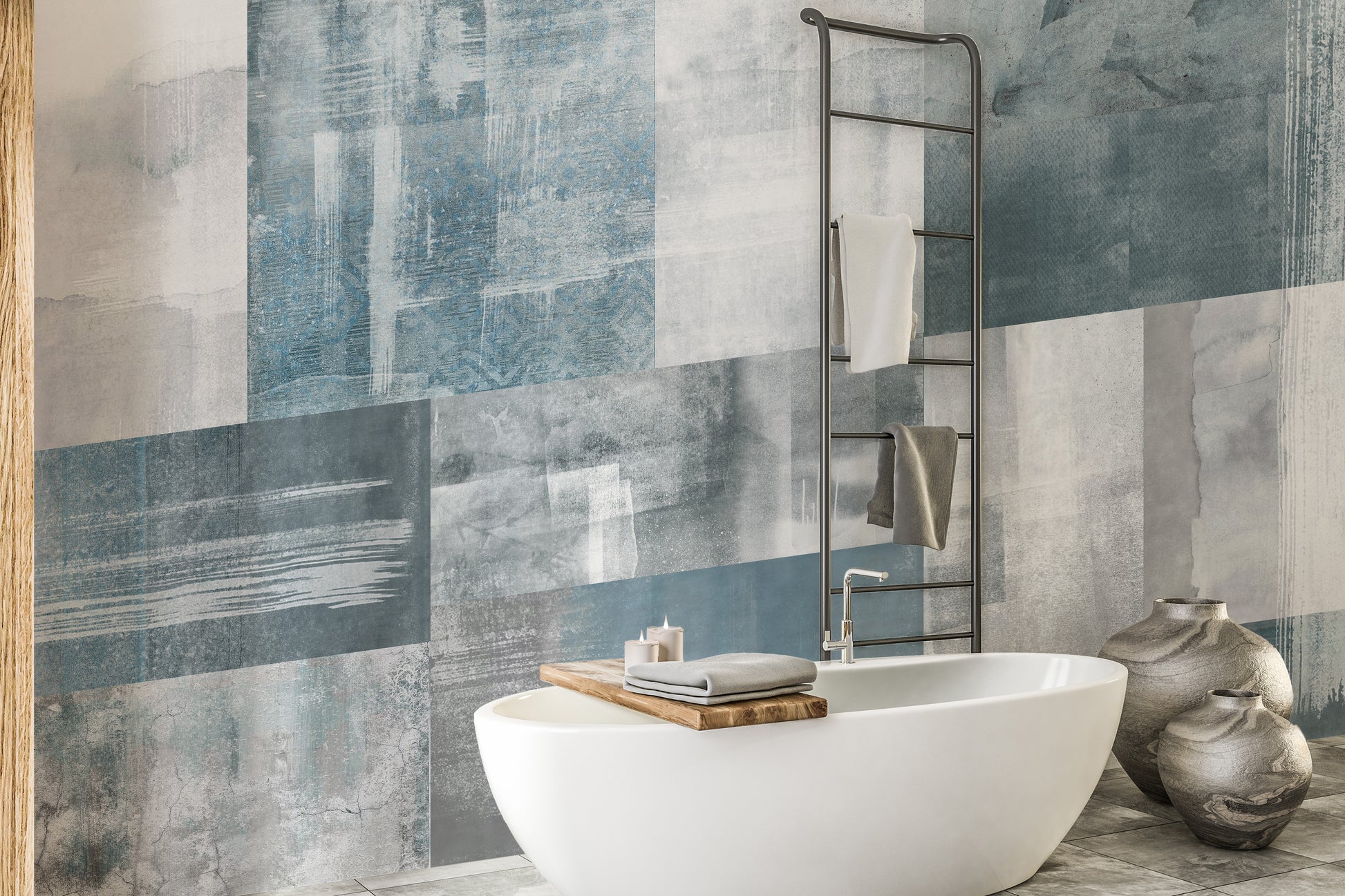 Classic tapestry wall art with blue hues
