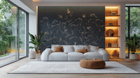 Blooming birds wallpaper mural for elegant wall decor