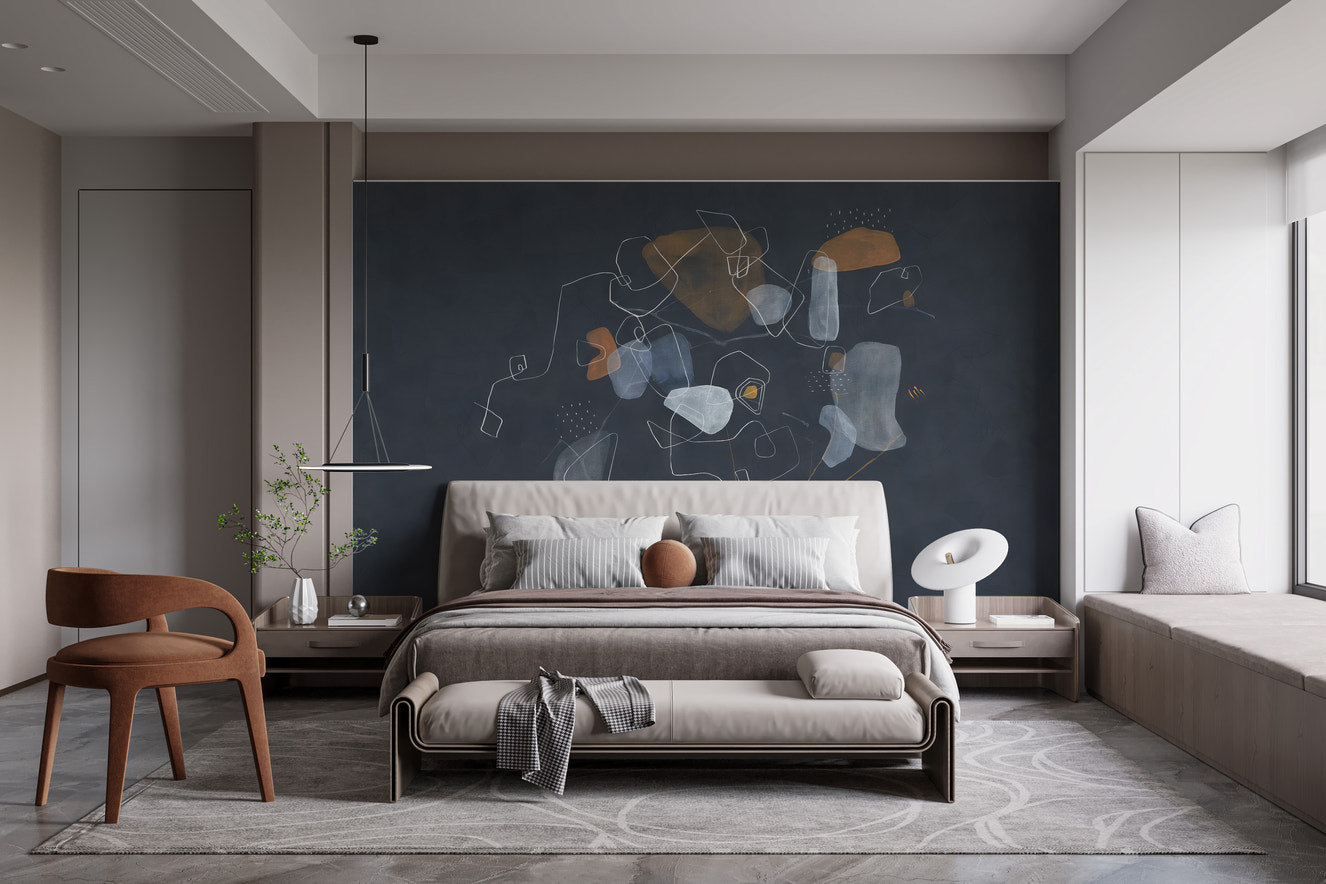 Blue Abstract Art Wallpaper Mural