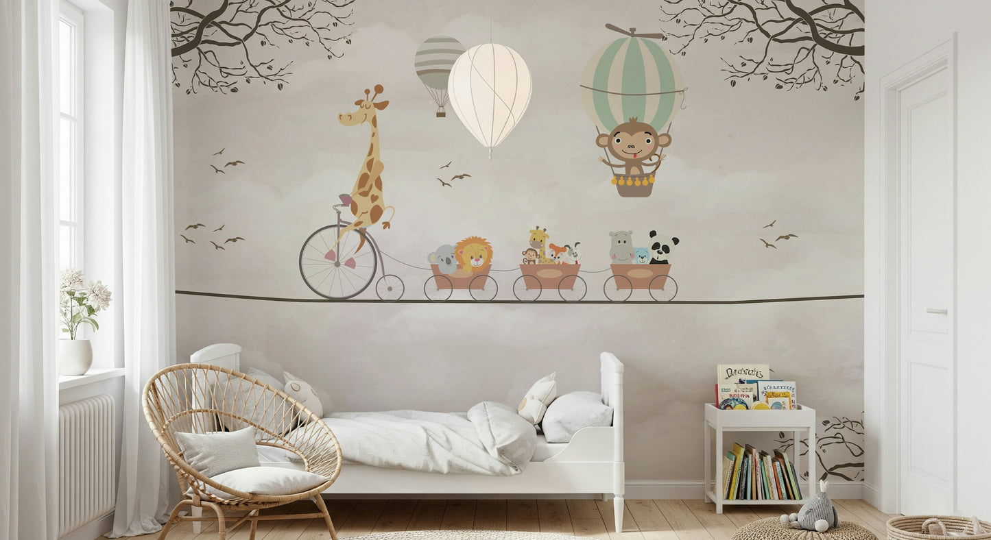 Biking on Sky Wall Mural
