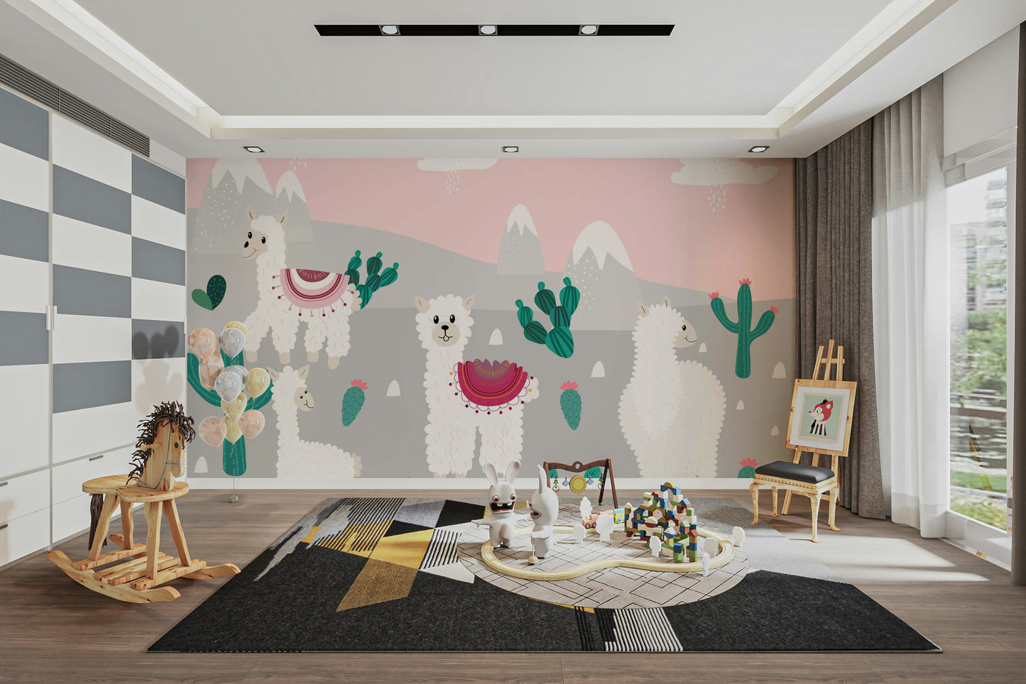 Llama Land  Wall Mural
