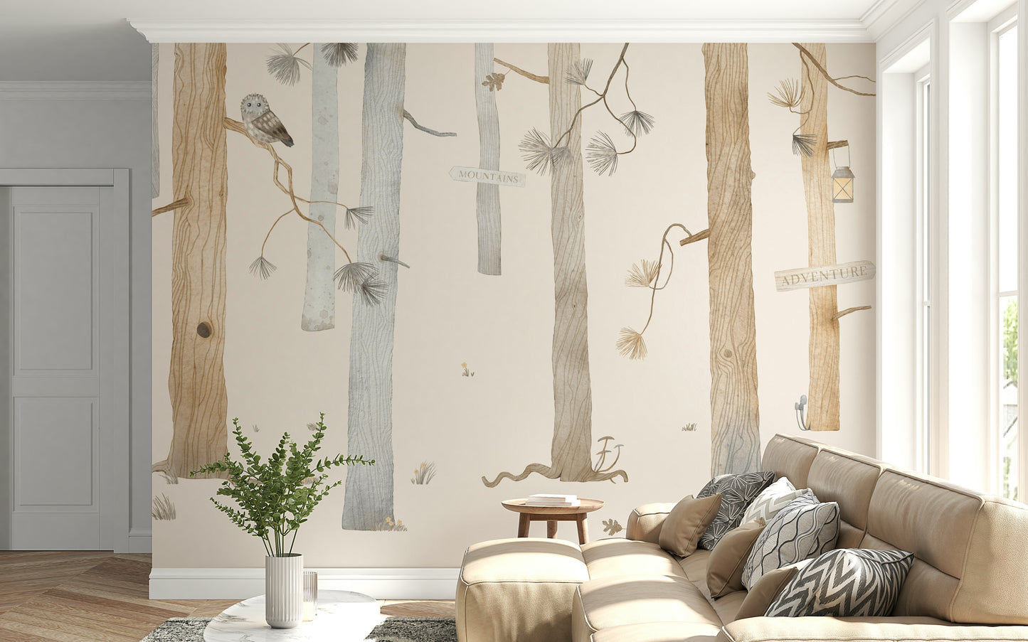 The mural gives a feeling of being on an adventure.

