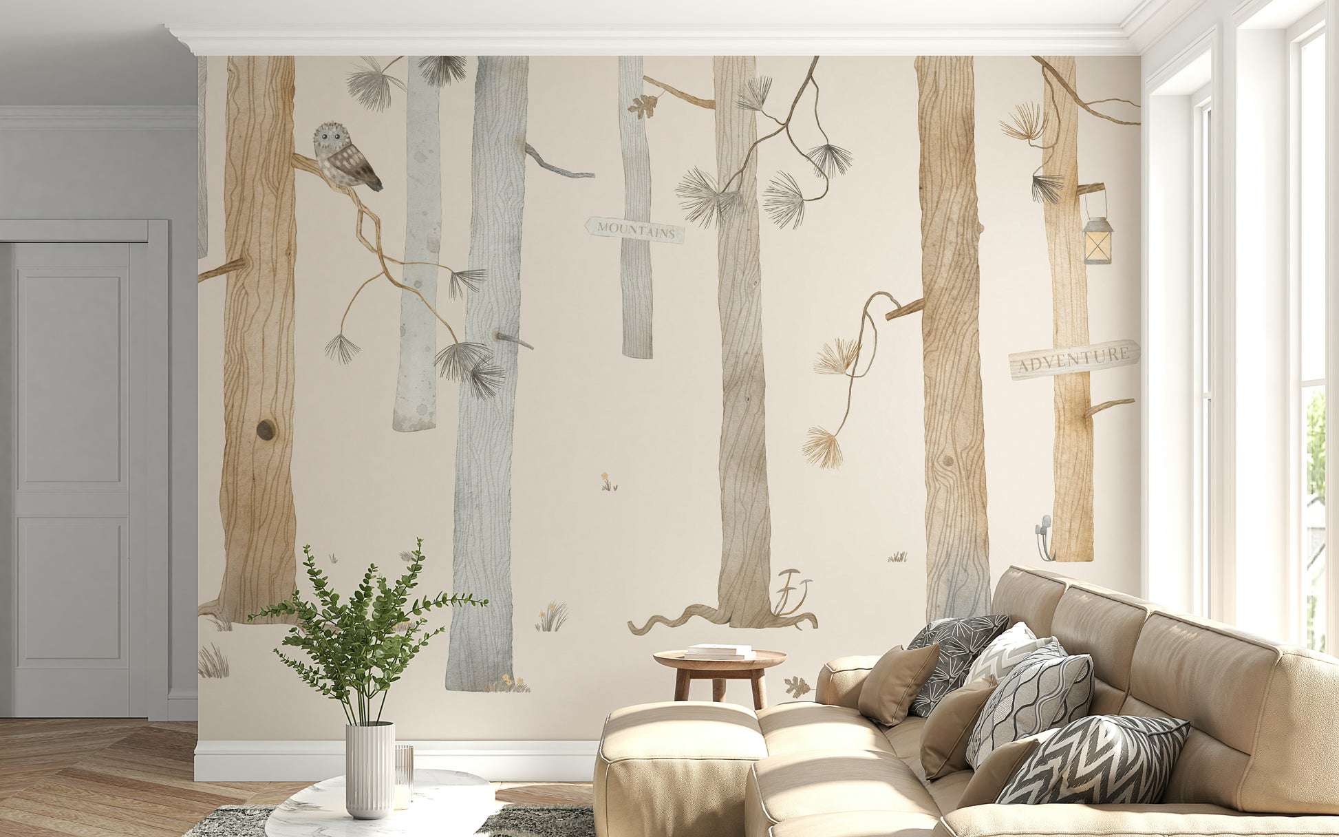 The mural gives a feeling of being on an adventure.

