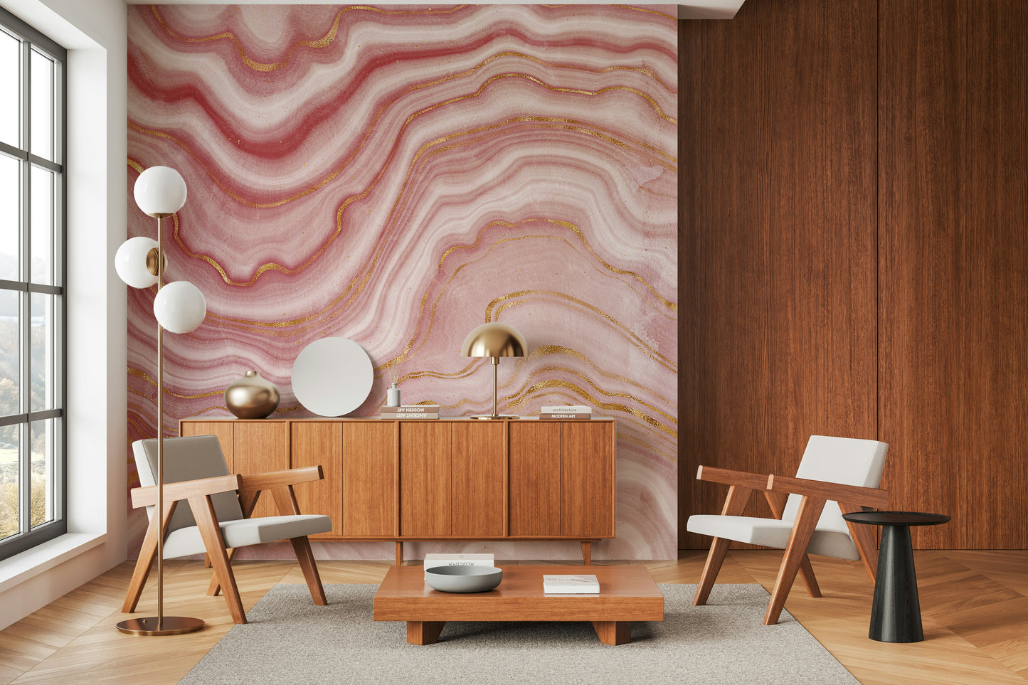 Pastel Pink Agate Texture Wall Mural